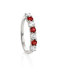 Sterling Silver Created Ruby & White Sapphire Ring