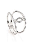 Sterling Silver Wide Cubic Zirconia Ring