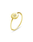 14ct Gold Plated Sterling Silver Disc Ring with Cubic Zirconia Northern Star