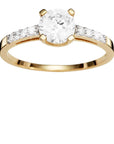 9ct Gold Claw Set Cubic Zirconia Ring with Pav3 Shoulders