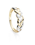 9ct Yellow Gold Diamond-Set Open-Plait Dress Ring