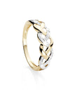 9ct Yellow Gold Diamond-Set Open-Plait Dress Ring