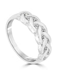 Stainless Steel Pave Cubic Zirconia Plait Ring