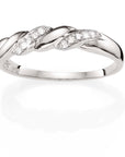 9ct White Gold Rope Twist Diamond Ring