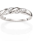 9ct White Gold Rope Twist Diamond Ring