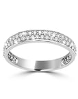 9ct White Gold Pave Set Cubic Zirconia Band Ring