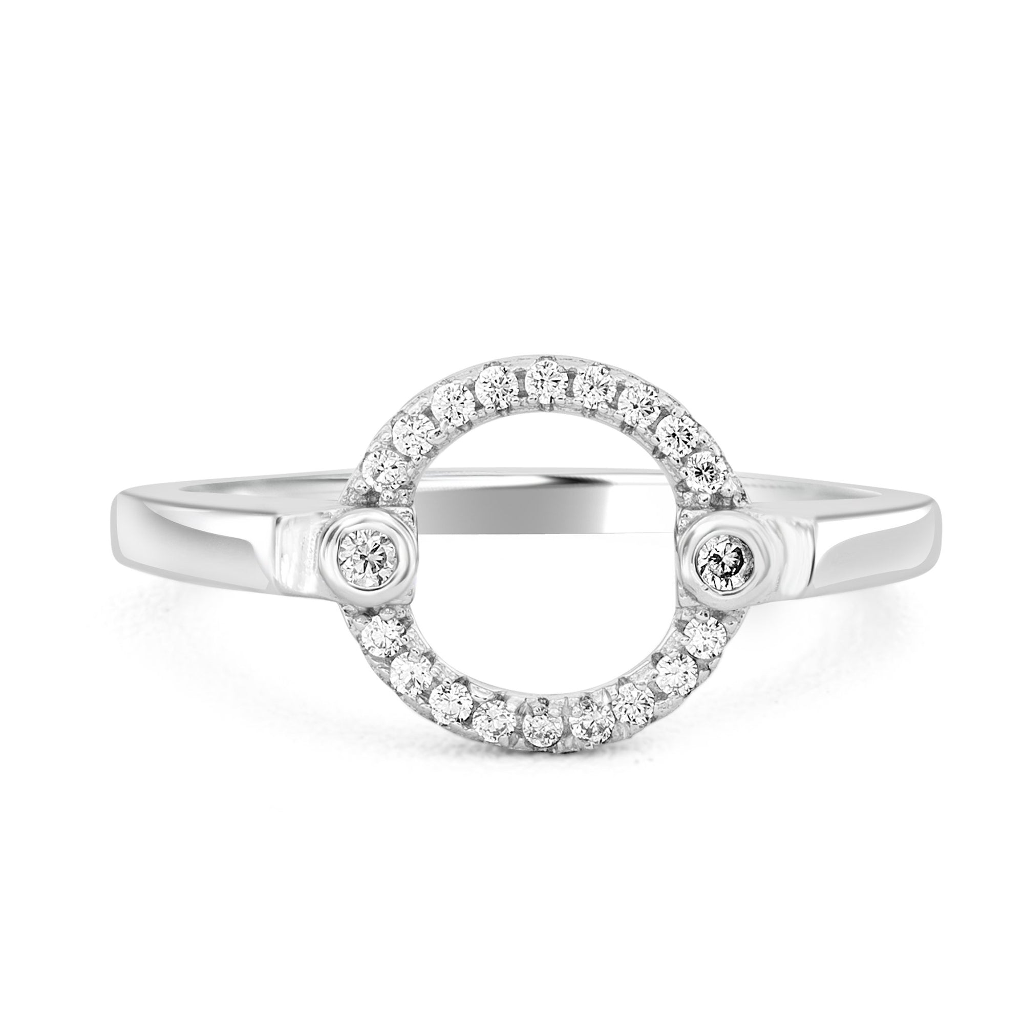 Sterling Silver Cubic Zirconia Open Circle Ring