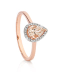 9ct Rose Gold MoRose Goldanite & Diamond Ring