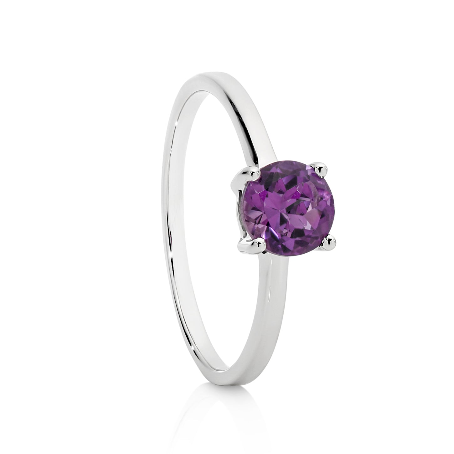 Sterling Silver Amethyst Ring – 6mm
