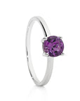 Sterling Silver Amethyst Ring – 6mm