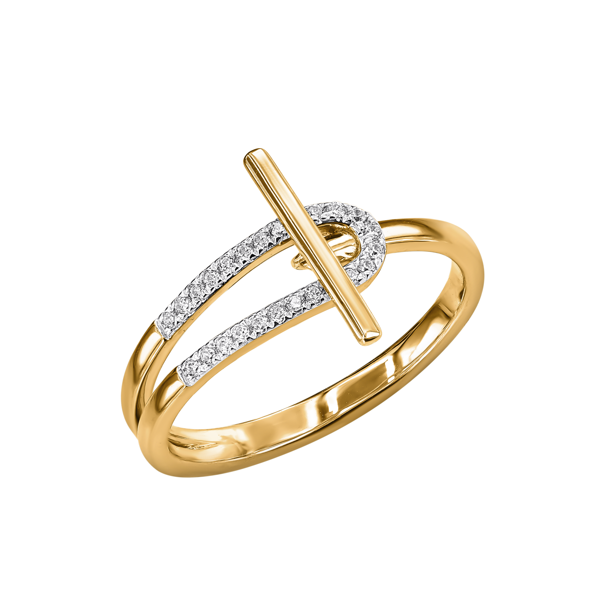 9ct Yellow Gold Diamond Toggle Ring – 0.10ct – The Dream Collection