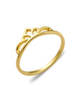 14ct Gold Plated Sterling Silver Mini Crown Fine Band Ring