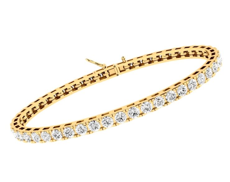 Yellow Gold Plated Stainless Steel 2.00ct Look Cubic Zirconia Bracelet
